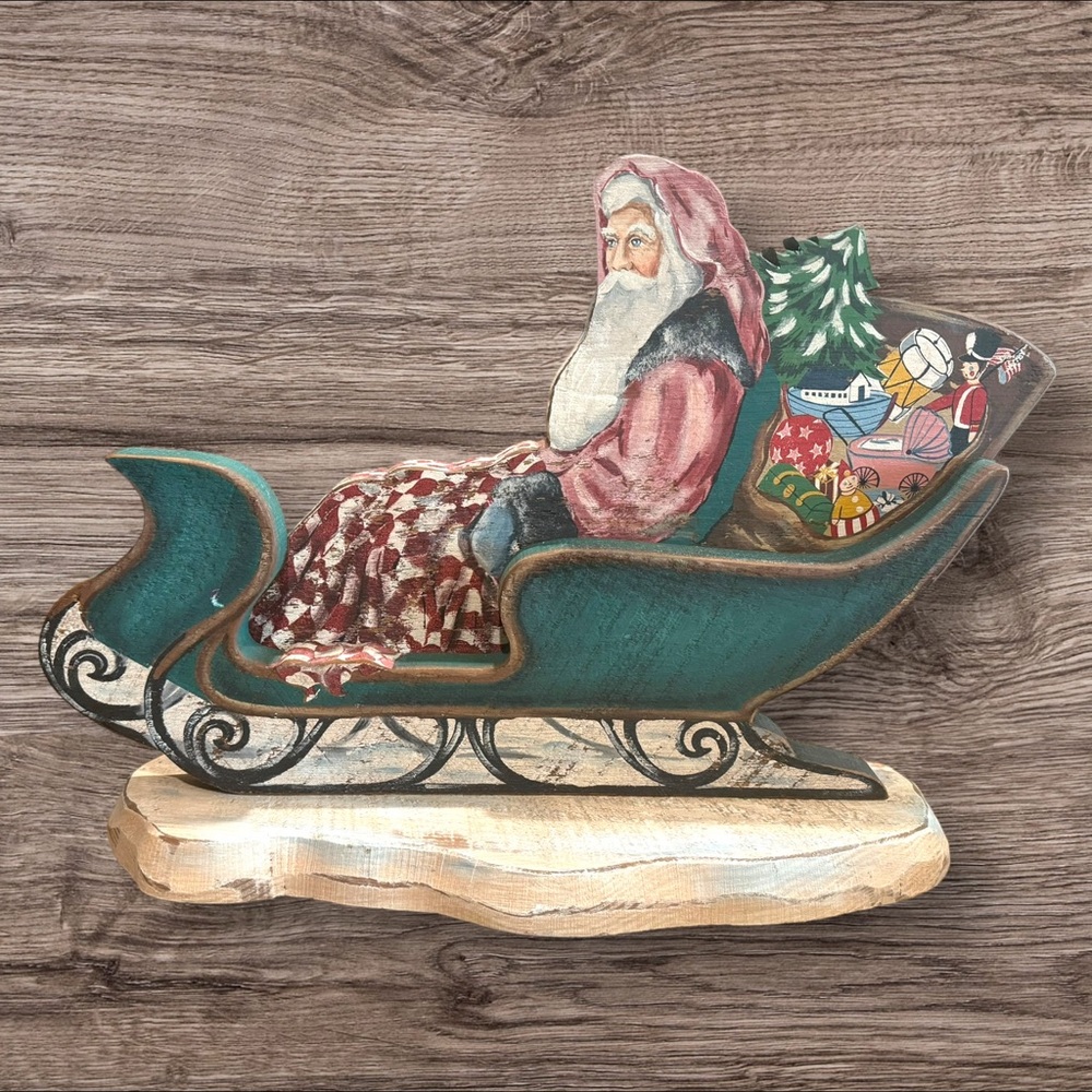Wood Santa, Santa, Santa decor, Christmas decor, vintage Christmas, vintage sant
